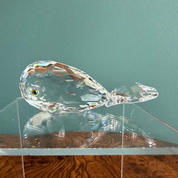 Swarovski 1987 Whale Silver Crystal 7628 NR 80 014483 With Box - Picture 5 of 10